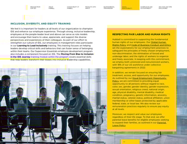 2023 | Hubbell Sustainability Report - Page 42