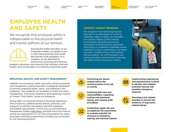 2023 | Hubbell Sustainability Report - Page 43