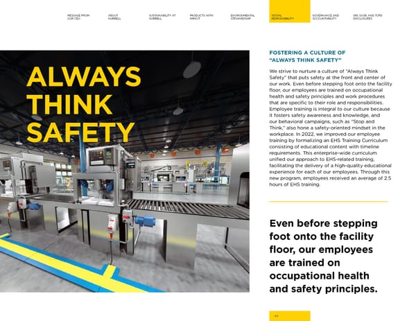 2023 | Hubbell Sustainability Report - Page 44